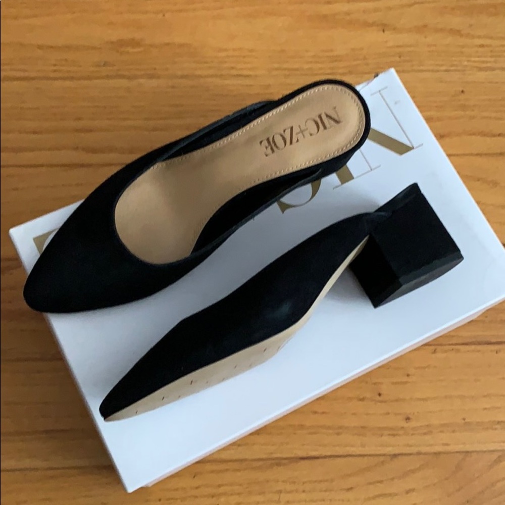 NWB Nic + Zoe Slip on Jayla Mules Black Suede 7